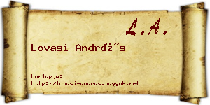 Lovasi András névjegykártya
